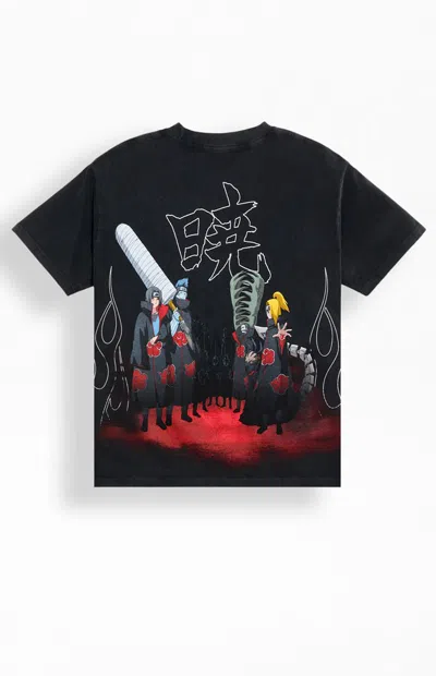 Pacsun Men's Naruto Akatsuki T-shirt In Washed Black