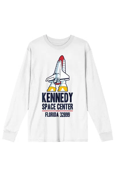 Pacsun Men's Nasa Kennedy Space Center Long Sleeve T-shirt In White In Multi