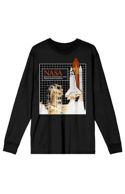 Pacsun Men's Nasa Logo Long Sleeve T-shirt In Black