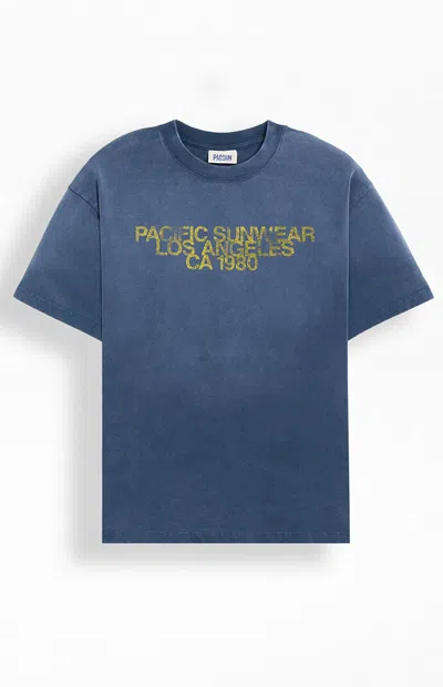 Pacsun Men's Navy Faded T-shirt In Blue