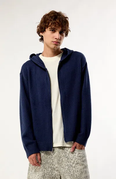 Pacsun Men's Navy Stockton Dual Zip Sweater In Gray In Blue
