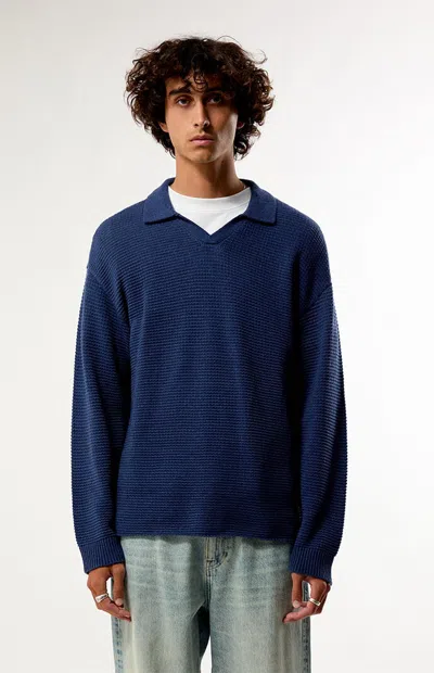 Pacsun Men's Navy Vaughn Polo Sweater In Blue