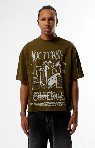 Pacsun Men's Nocturne Essence Cropped Boxy T-shirt In Olive In Green