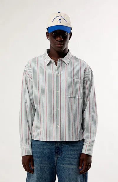 Pacsun Men's Noto Striped Long Sleeve Shirt In Blue