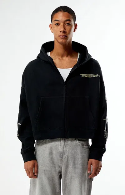 Pacsun Men's Obscura Cropped Full Zip Hoodie In Black