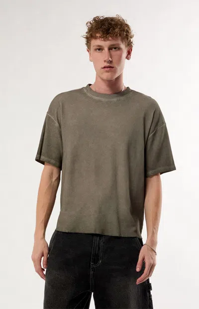 Pacsun Men's Oil Dye Waffle Knit T-shirt In Gray