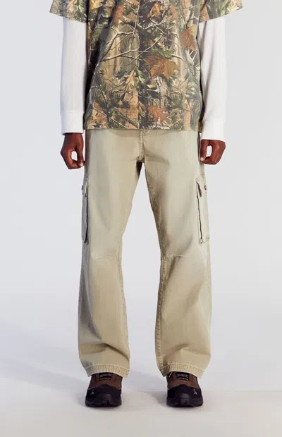Pacsun Men's Olive Cargo Baggy Pants In Gray