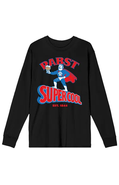 Pacsun Men's Pabst Blue Ribbon Superhero Long Sleeve T-shirt In Black