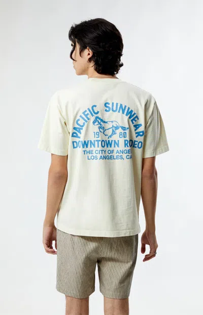 Pacsun Men's Pacific Sunwear Rodeo Oversized T-shirt In Cream In Green