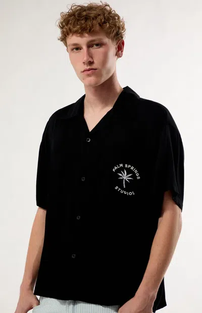 Pacsun Men's Palm Springs Camp Shirt In Black