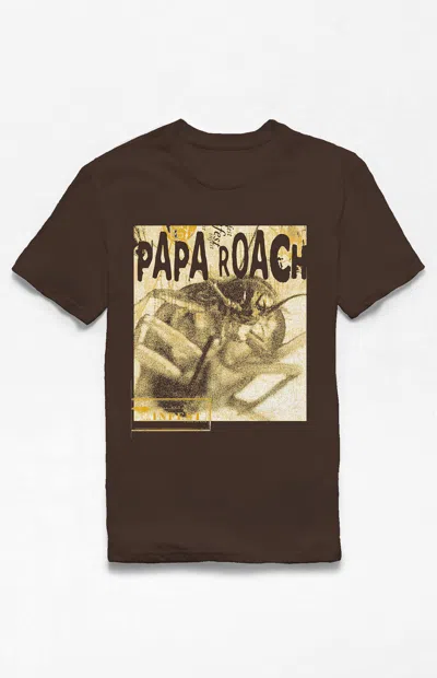 Pacsun Men's Papa Roach Brown Infest T-shirt In Dark Chocolate