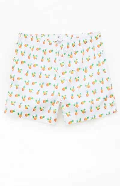 Pacsun Men's Pineapple 4.5" Swim Trunks In Yellow/white In Multi