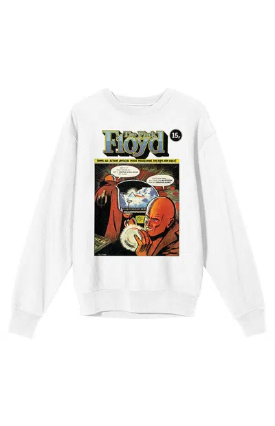 Pacsun Men's Pink Floyd Comic Crew Neck Sweatshirt In White
