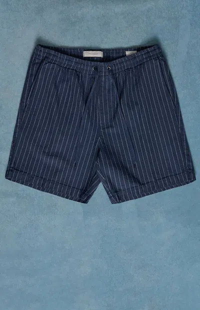Pacsun Men's Pinstripe Linen Shorts In Blue