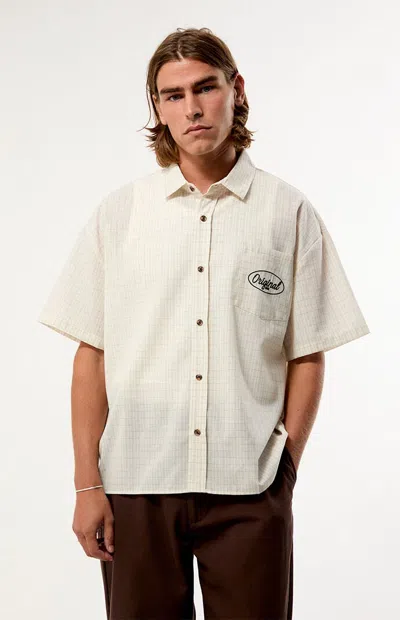 Pacsun Men's Plaid Original Service Woven Shirt In Gray In White