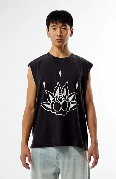 Pacsun Men's Plains Cutoff Muscle Tank Top In Black