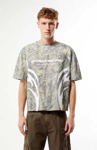 Pacsun Men's Premiere Camo Cropped Boxy T-shirt In Multi