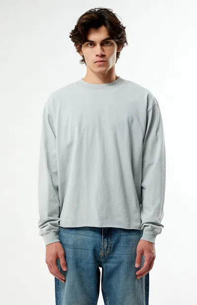 Pacsun Men's Premium Cropped Long Sleeve T-shirt In Gray In Blue