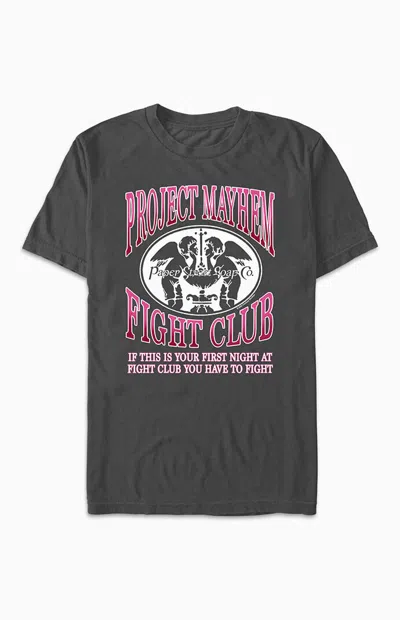 Pacsun Men's Project Mayhem Fight Club T-shirt In Charcoal In Gray