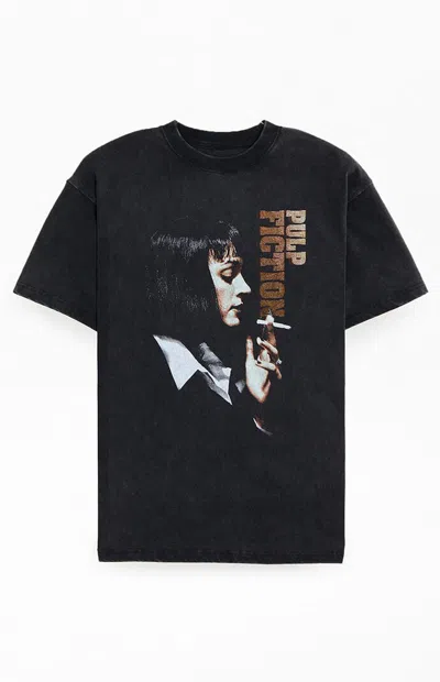 Pacsun Men's Pulp Fiction Mia Smokes T-shirt In Washed Black In Blue
