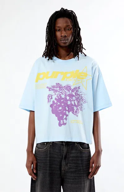 Pacsun Men's Purple Cropped Boxy T-shirt In Blue