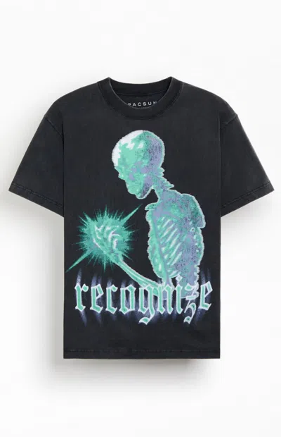 Pacsun Men's Recognize T-shirt In Washed Black In Blue