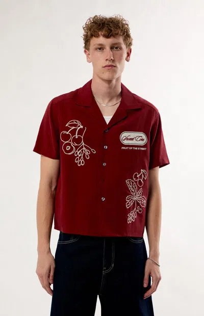 Pacsun Men's Red Cherry Sweet Core Camp Shirt