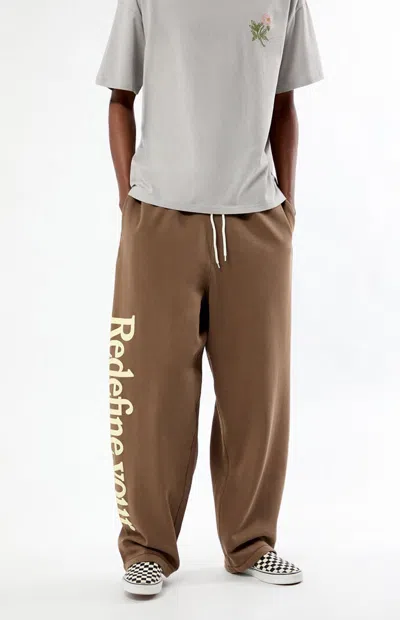 Pacsun Men's Redefine Your Boundaries Baggy Sweatpants In Brown