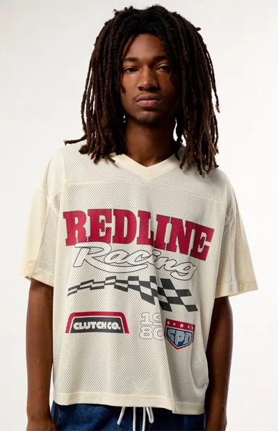 Pacsun Men's Redline Racing Mesh Short Sleeve Jersey In Cream In White