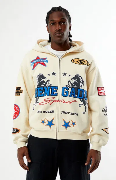 Pacsun Men's Renegade Full Zip Hoodie In Cream In Neutral