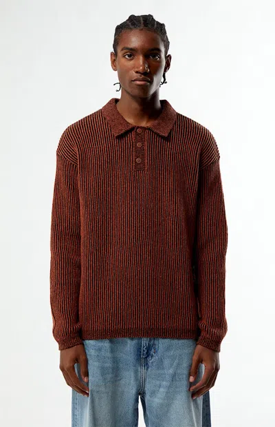 Pacsun Men's Ribbed Boxy Fit Sweater In Burnt Orange In Brown