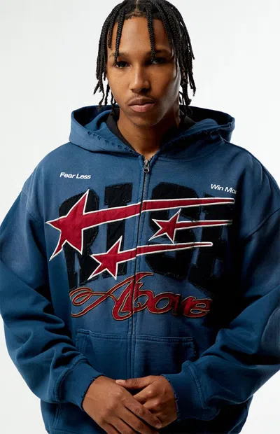 Pacsun Men's Rise Above Full Zip Hoodie In Navy In Blue