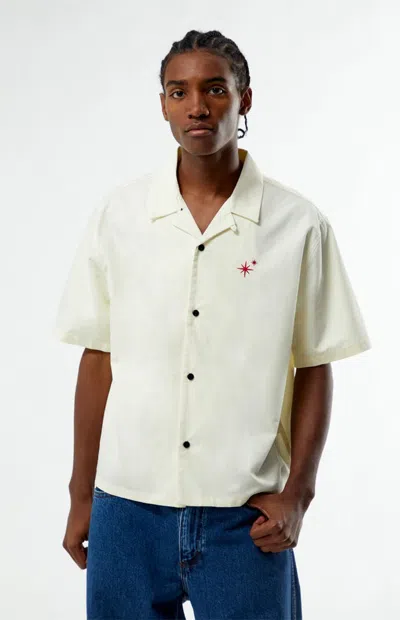 Pacsun Men's Roam To Remember Oversized Camp Shirt In Cream In White