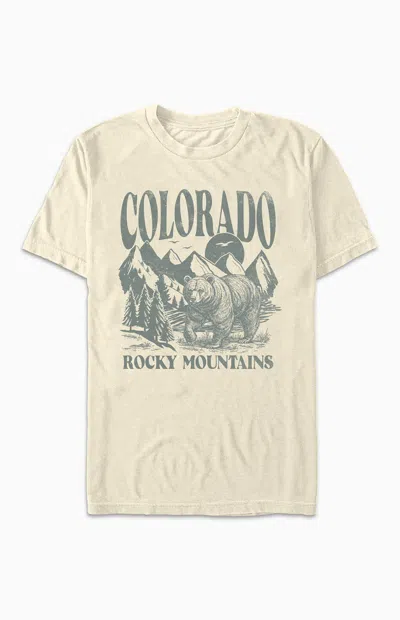 Pacsun Men's Rocky Mountains Bear T-shirt In Off White