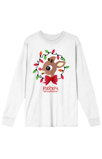 Pacsun Men's Rudolph The Red Nosed Reindeer Long Sleeve T-shirt In White
