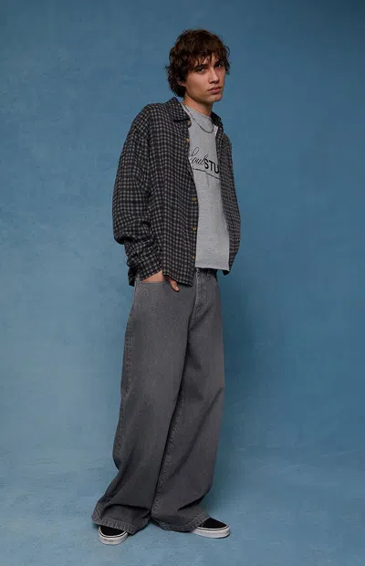 Pacsun Men's Ryder Ultra Baggy Jeans Flames Gray
