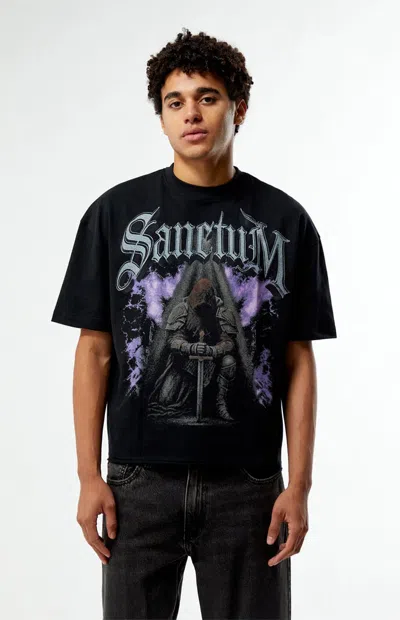 Pacsun Men's Sanctum Cropped Boxy T-shirt In Black