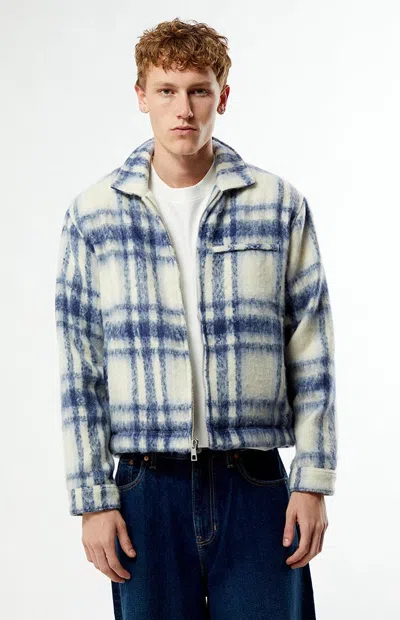 Pacsun Men's Sedona Blue & White Plaid Gas Jacket In Blue/white