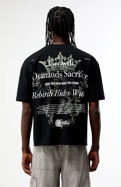 Pacsun Men's Seek The Kingdom Cropped Boxy T-shirt In Black