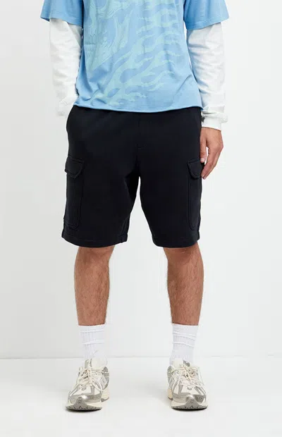 Pacsun Men's Shawn Fleece Baggy Cargo Sweat Shorts In Black In Multi