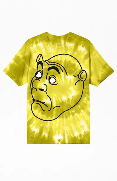Pacsun Men's Shrek Big Face Green Spiral Tie-dye T-shirt In Tie Dye