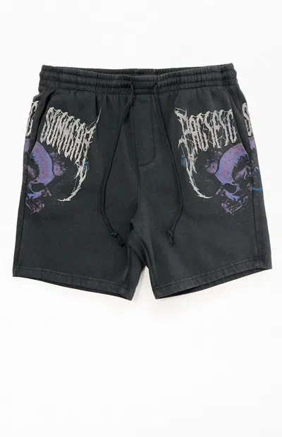 Pacsun Men's Skull Fleece Sweat Shorts In Gray