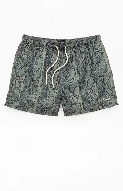 Pacsun Men's Snake 4.5" Swim Trunks In Green In Multi