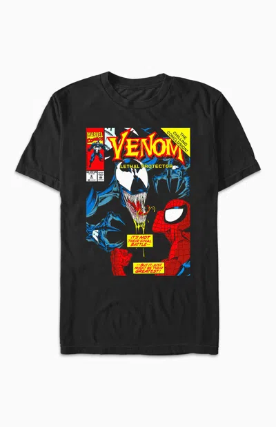 Pacsun Men's Spider-man Venom Face Off T-shirt In Black