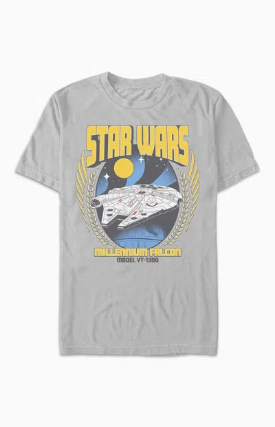 Pacsun Men's Star Wars Millenium Falcon T-shirt In Black/cream In Gray