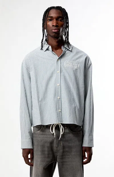 Pacsun Men's Stay Striped Long Sleeve Shirt In Blue