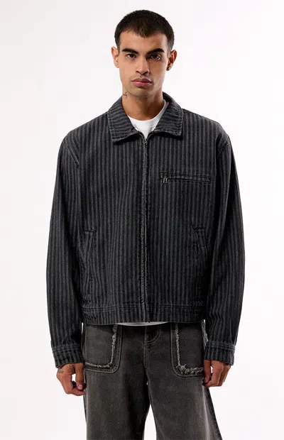Pacsun Men's Striped Nox Zip Up Jacket In Black