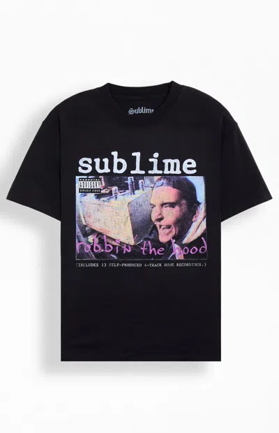 Pacsun Men's Sublime Robbin' The Hood T-shirt In Black