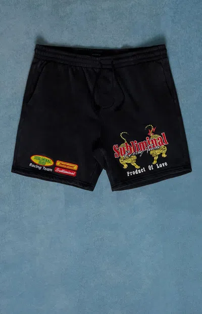 Pacsun Men's Subliminal Fleece Volley Sweat Shorts In Black