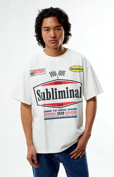 Pacsun Men's Subliminal Racing Oversized T-shirt In White